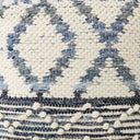 Eshana 160L x 160W x 160H Cream Wool and Denim Patterned Pouf - Default Title