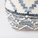 Eshana 160L x 160W x 160H Cream Wool and Denim Patterned Pouf - Default Title