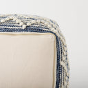 Eshana 160L x 160W x 160H Cream Wool and Denim Patterned Pouf - Default Title