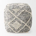 Ekiya 160L x 160W x 160H BlackWhite Yarn and Wool Patterened Pouf - Default Title