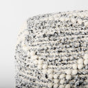 Ekiya 160L x 160W x 160H BlackWhite Yarn and Wool Patterened Pouf - Default Title