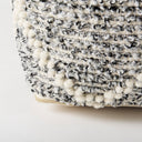 Ekiya 160L x 160W x 160H BlackWhite Yarn and Wool Patterened Pouf - Default Title