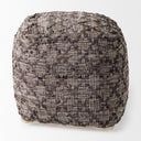 Falguni 160L x 160W x 160H Gray Leather and Cotton Patterned Pouf - Default Title