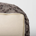 Falguni 160L x 160W x 160H Gray Leather and Cotton Patterned Pouf - Default Title