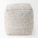 Farida 60L x 160W x 160H Light Gray Wool and Polyester Patterned Pouf - Default Title