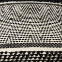 Garima 220L x 220W x 140H BlackWhite Wool and Cotton Patterned Pouf - Default Title