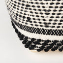 Garima 220L x 220W x 140H BlackWhite Wool and Cotton Patterned Pouf - Default Title