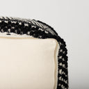 Garima 220L x 220W x 140H BlackWhite Wool and Cotton Patterned Pouf - Default Title