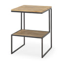Ronin 22H Square 2-Tier Wood w Black Metal Accent Table - Default Title