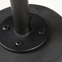 Maxwell 20 Round Dark Brown Wood w Black Metal Pedestal Side Table - Default Title