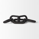 Alix 290L x 50W x 50H Black Wood Link Chain Decorative Object - Default Title