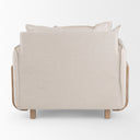 Roy II Beige Upholstered and Brown Wood Frame Arm Chair - Default Title