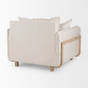 Roy II Beige Upholstered and Brown Wood Frame Arm Chair - Default Title
