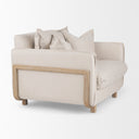 Roy II Beige Upholstered and Brown Wood Frame Arm Chair - Default Title