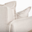 Roy II Beige Upholstered and Brown Wood Frame Arm Chair - Default Title