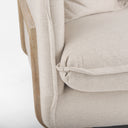 Roy II Beige Upholstered and Brown Wood Frame Arm Chair - Default Title