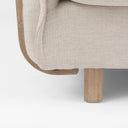Roy II Beige Upholstered and Brown Wood Frame Arm Chair - Default Title