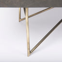 Darwin 80x175 Brown Solid Wood Gold Metal Base 4 Cabinet Door Sideboard - Default Title