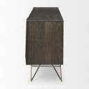 Darwin 80x175 Brown Solid Wood Gold Metal Base 4 Cabinet Door Sideboard - Default Title