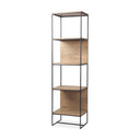 Morris 1975 L x 150W x 725H Beige Wood WBlack Metal Frame 4-Tier Shelving Unit - Default Title