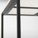 Nathan II 18 x 20 Square Top White Marble and Black Metal EndSide Table - Default Title