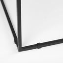 Nathan II 18 x 20 Square Top White Marble and Black Metal EndSide Table - Default Title