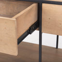 Morris 630L x 150W x 310H Beige Wood w Black Metal Frame 2 Drawer Console Table - Default Title
