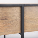 Morris 630L x 150W x 310H Beige Wood w Black Metal Frame 2 Drawer Console Table - Default Title