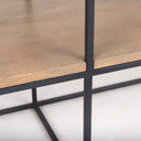 Morris 630L x 150W x 310H Beige Wood w Black Metal Frame 2 Drawer Console Table - Default Title