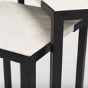 Lucas III Set of 2 15L x 15W 12L x 12W White Marble WBlack Iron Frame Accent Tables - Default Title