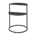 Arlo 205L x 205W x 244H Brown Wood WBlack Metal End Table - Default Title