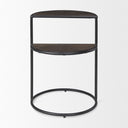 Arlo 205L x 205W x 244H Brown Wood WBlack Metal End Table - Default Title