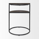 Arlo 205L x 205W x 244H Brown Wood WBlack Metal End Table - Default Title