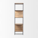 Morris 1975 L x 150W x 725H Beige Wood WBlack Metal Frame 4-Tier Shelving Unit - Default Title