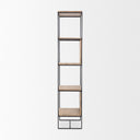 Morris 1975 L x 150W x 725H Beige Wood WBlack Metal Frame 4-Tier Shelving Unit - Default Title