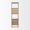 Morris 1975 L x 150W x 725H Beige Wood WBlack Metal Frame 4-Tier Shelving Unit - Default Title