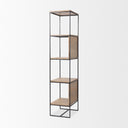 Morris 1975 L x 150W x 725H Beige Wood WBlack Metal Frame 4-Tier Shelving Unit - Default Title