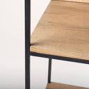 Morris 1975 L x 150W x 725H Beige Wood WBlack Metal Frame 4-Tier Shelving Unit - Default Title