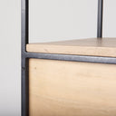 Morris 1975 L x 150W x 725H Beige Wood WBlack Metal Frame 4-Tier Shelving Unit - Default Title