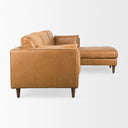 Elton 1114L x 681W x 343H Tan Leather Right Chaise Sectional - Default Title