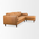 Elton 1114L x 681W x 343H Tan Leather Right Chaise Sectional - Default Title