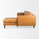 Svend 1114L x 680W x 339H Tan Leather Right Chaise Sectional Sofa - Default Title