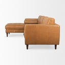 Svend 1114L x 680W x 339H Tan Leather Left Chaise Sectional Sofa - Default Title