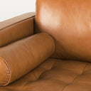 Svend 1114L x 680W x 339H Tan Leather Left Chaise Sectional Sofa - Default Title
