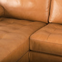 Svend 1114L x 680W x 339H Tan Leather Left Chaise Sectional Sofa - Default Title