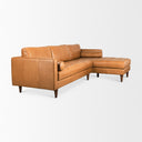 Svend 1114L x 680W x 339H Tan Leather Right Chaise Sectional Sofa - Default Title
