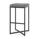 Frodo 165L x 165W x 2975H Gray Fabric Seat WBlack Iron Frame Bar Stool - Default Title
