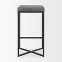Frodo 165L x 165W x 2975H Gray Fabric Seat WBlack Iron Frame Bar Stool - Default Title