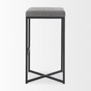 Frodo 165L x 165W x 2975H Gray Fabric Seat WBlack Iron Frame Bar Stool - Default Title