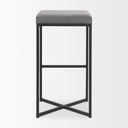 Frodo 165L x 165W x 2975H Gray Fabric Seat WBlack Iron Frame Bar Stool - Default Title